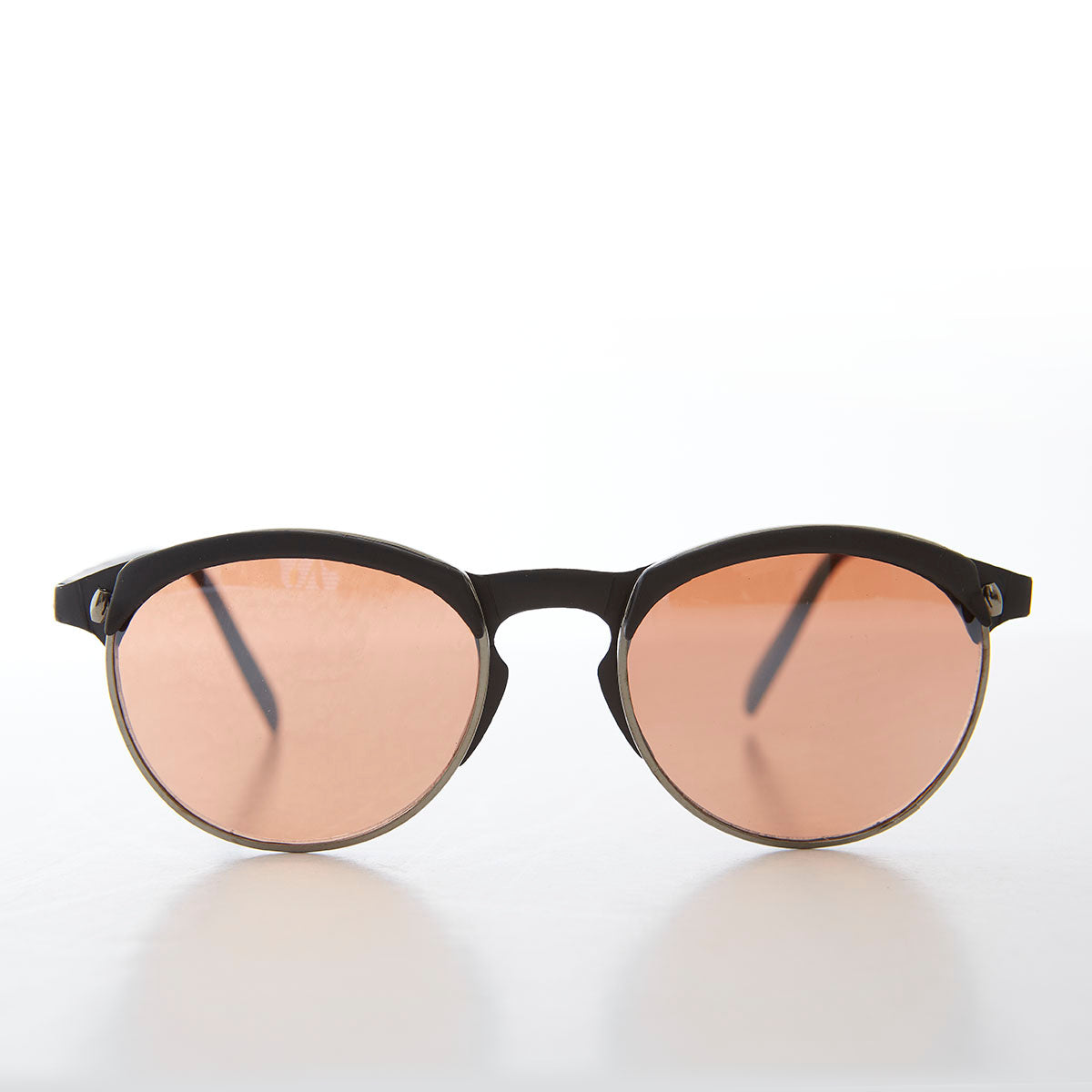 Round Copper Lens Simple Driving Sunglasses  - Fallon