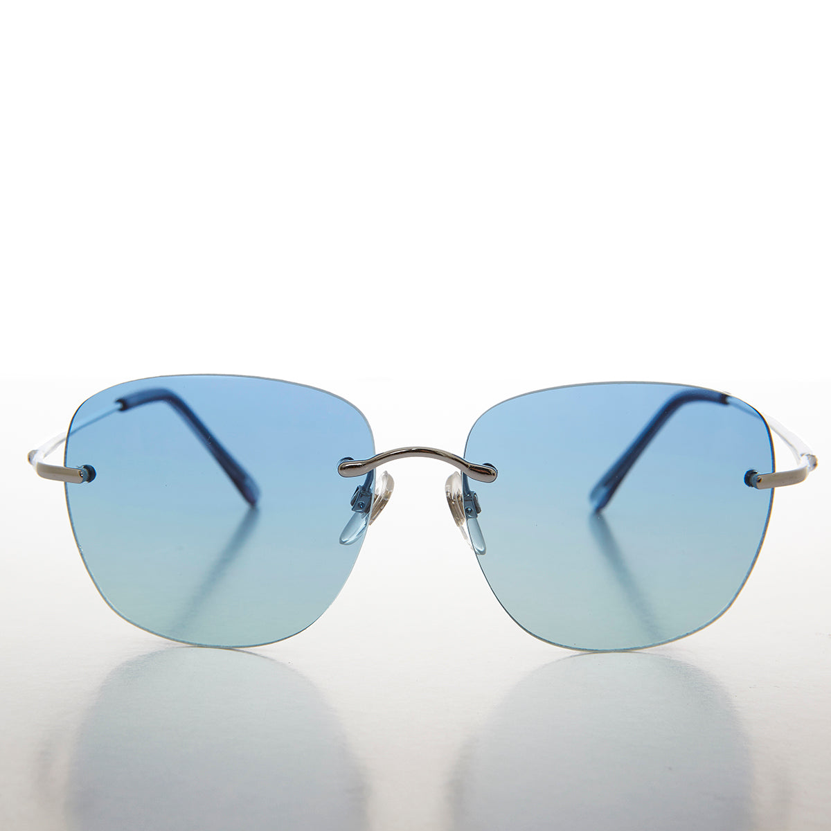 Rimless Ocean Colored Lens Women's Sunglass - Fancy