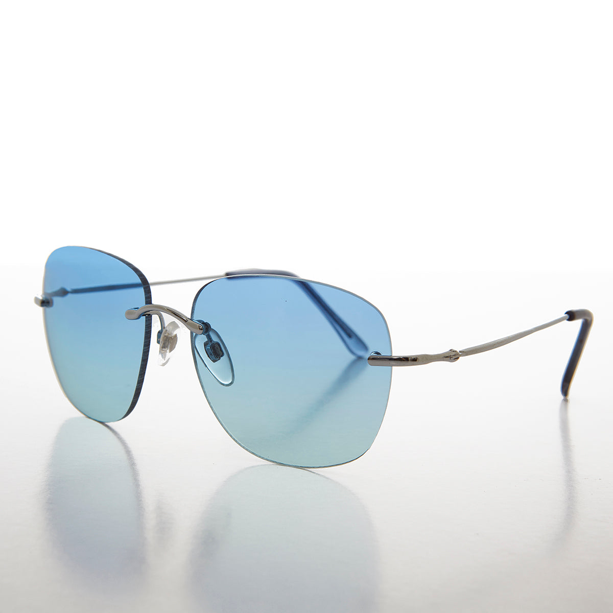 Rimless Ocean Colored Lens Women's Sunglass - Fancy