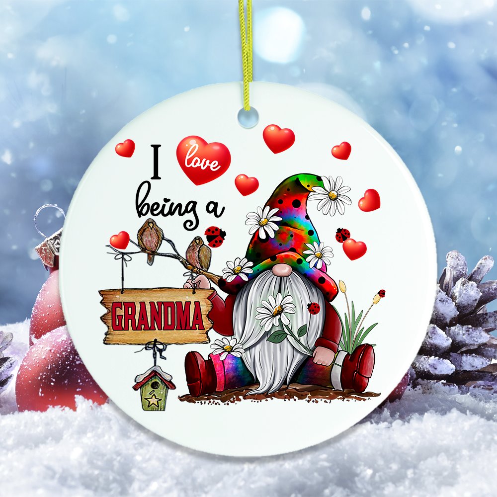I Love Being a Grandma Gnome Christmas Ornament