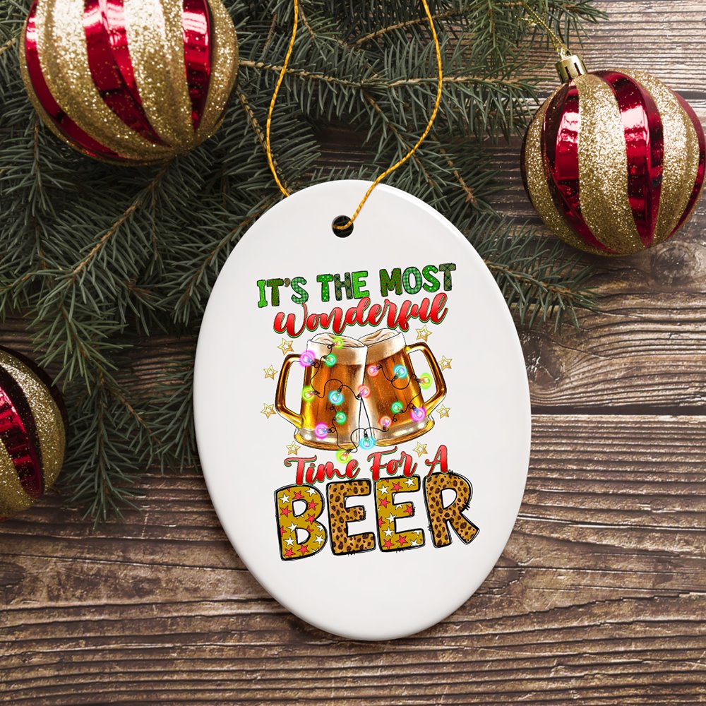 It’s the Most Wonderful Time for a Beer Festive Party Themed Christmas Ornament