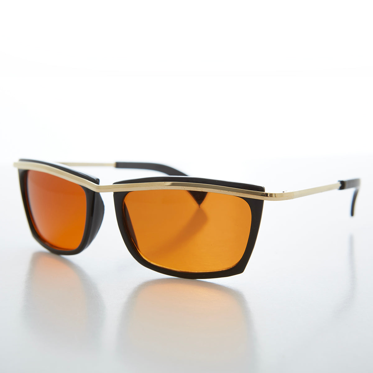 Rectangular Sunglasses with Orange Lens - Weil