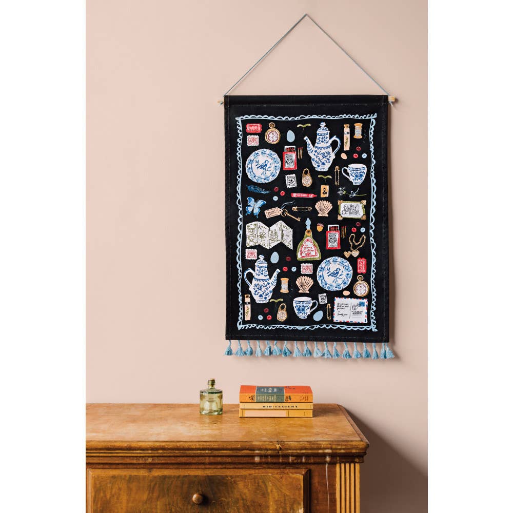 Finders Keepers Hanging Wall Art | Vintage Artwork Cotton Home Offce Decor