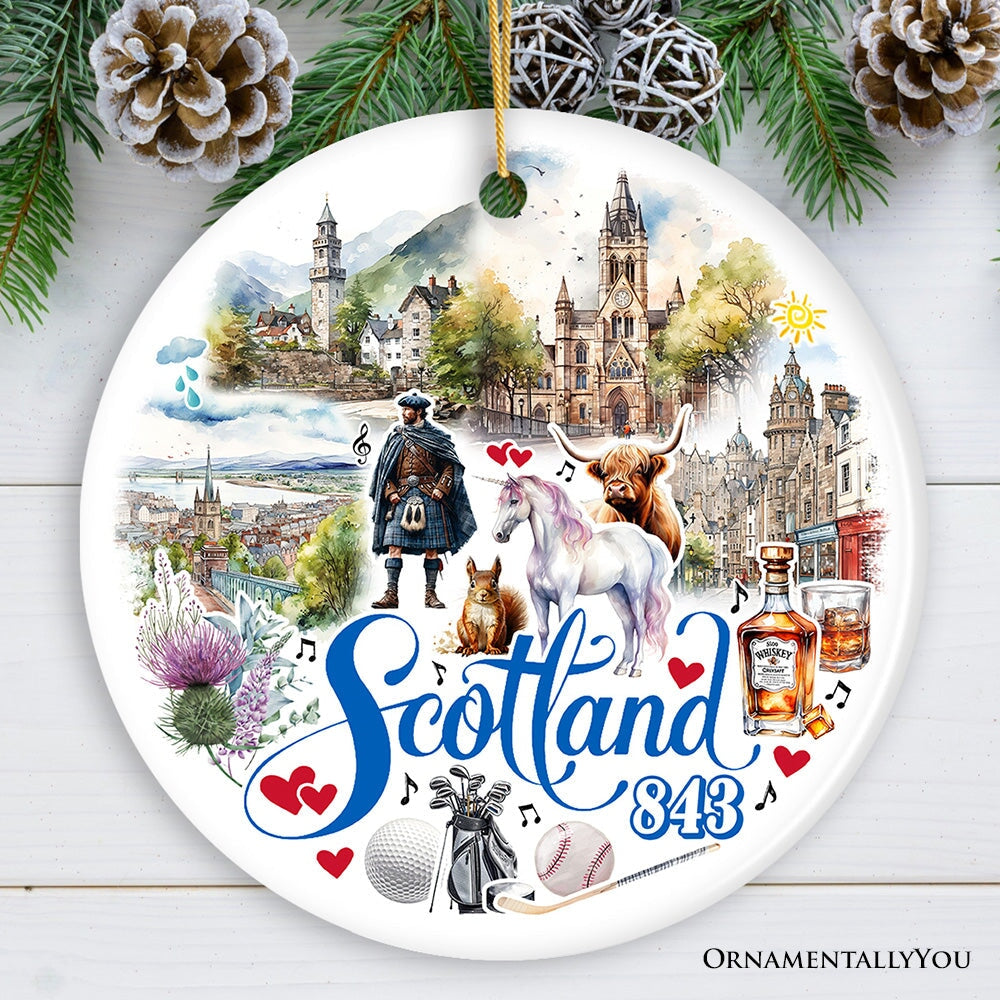 Enchanting Scotland Christmas Ornament, Celtic Culture and Heritage Edinburgh Souvenir and Gift