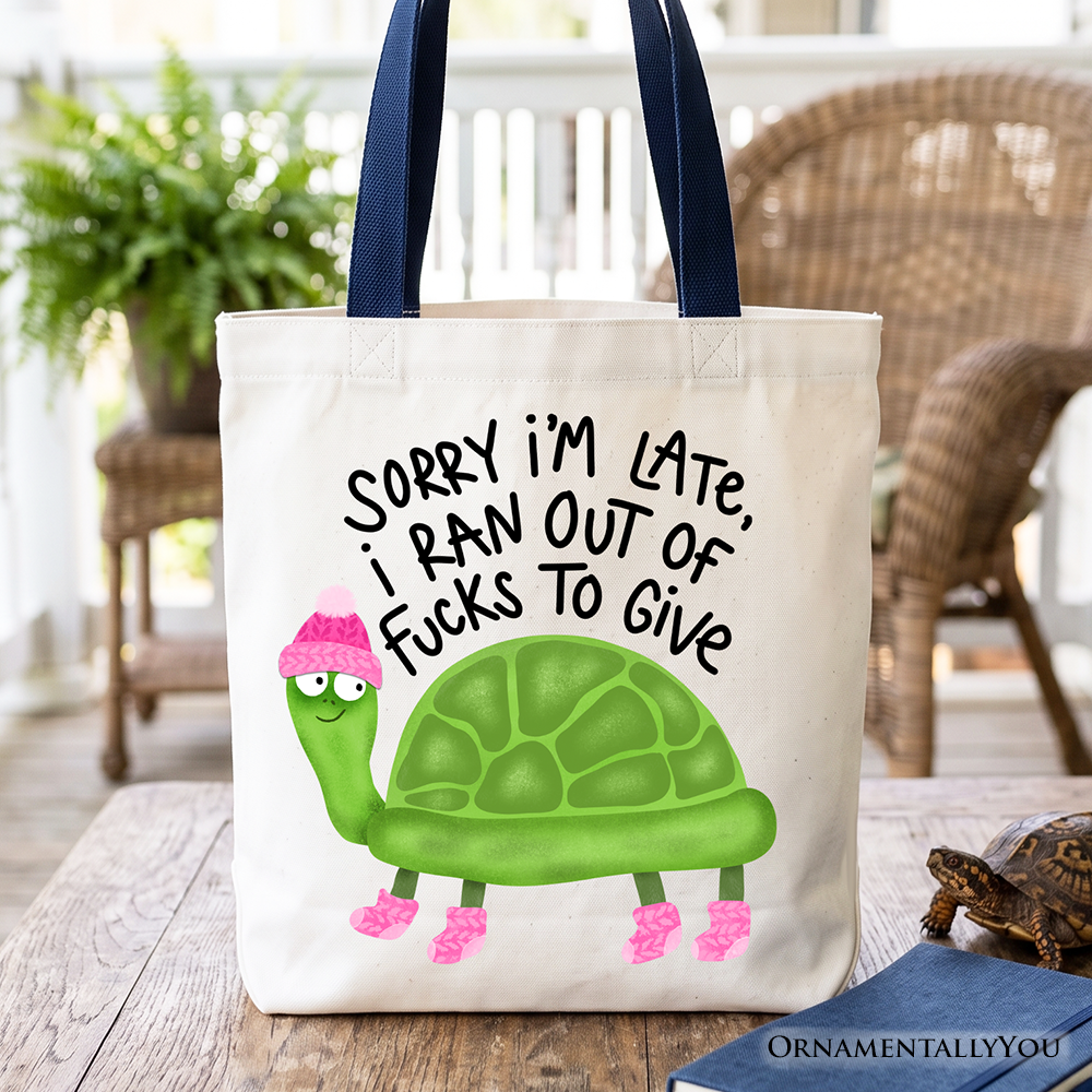 Sarcastic Turtle Tote Bag, Sassy Funny Animal Gift Shopper