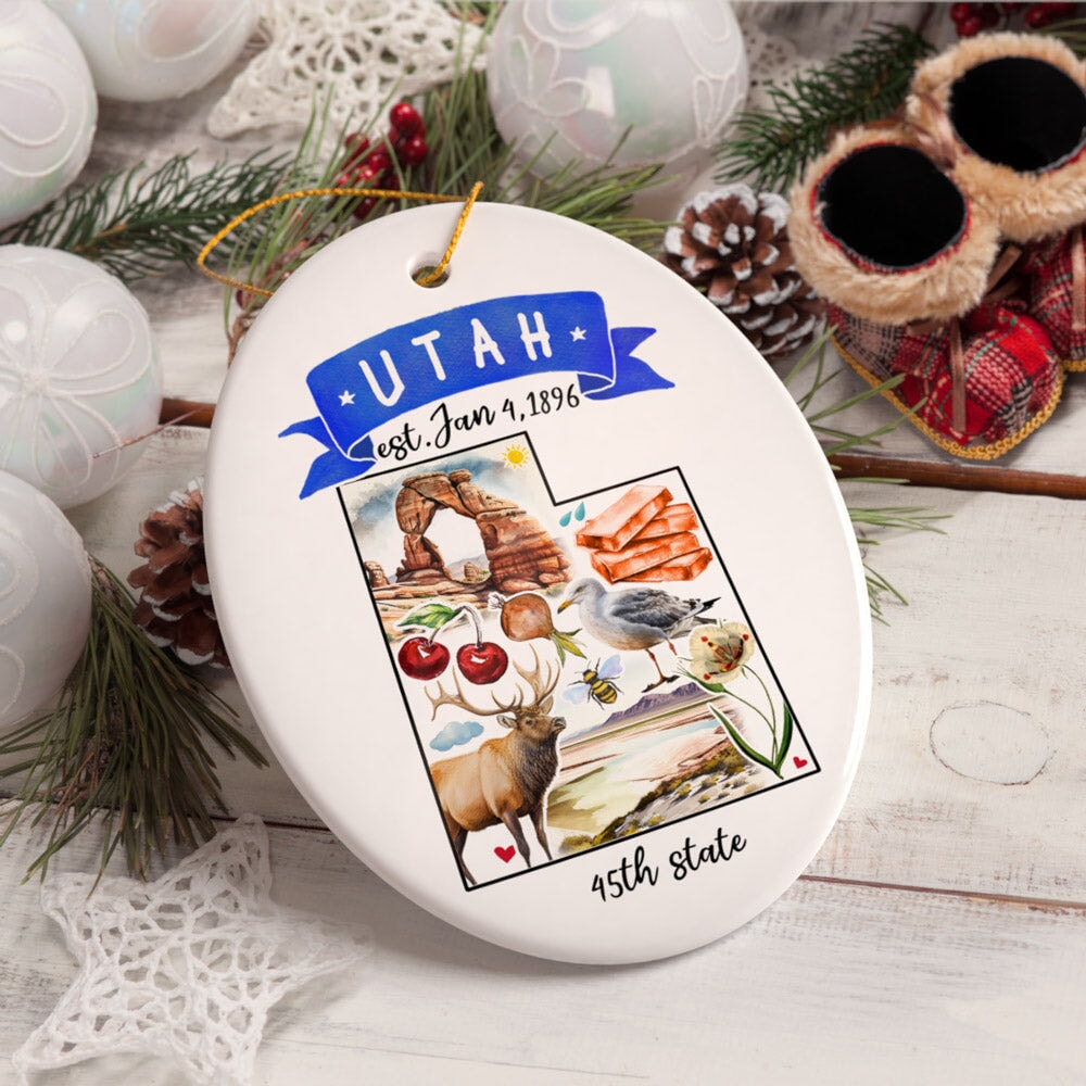 Artistic Utah State Themes and Landmarks Christmas Ornament