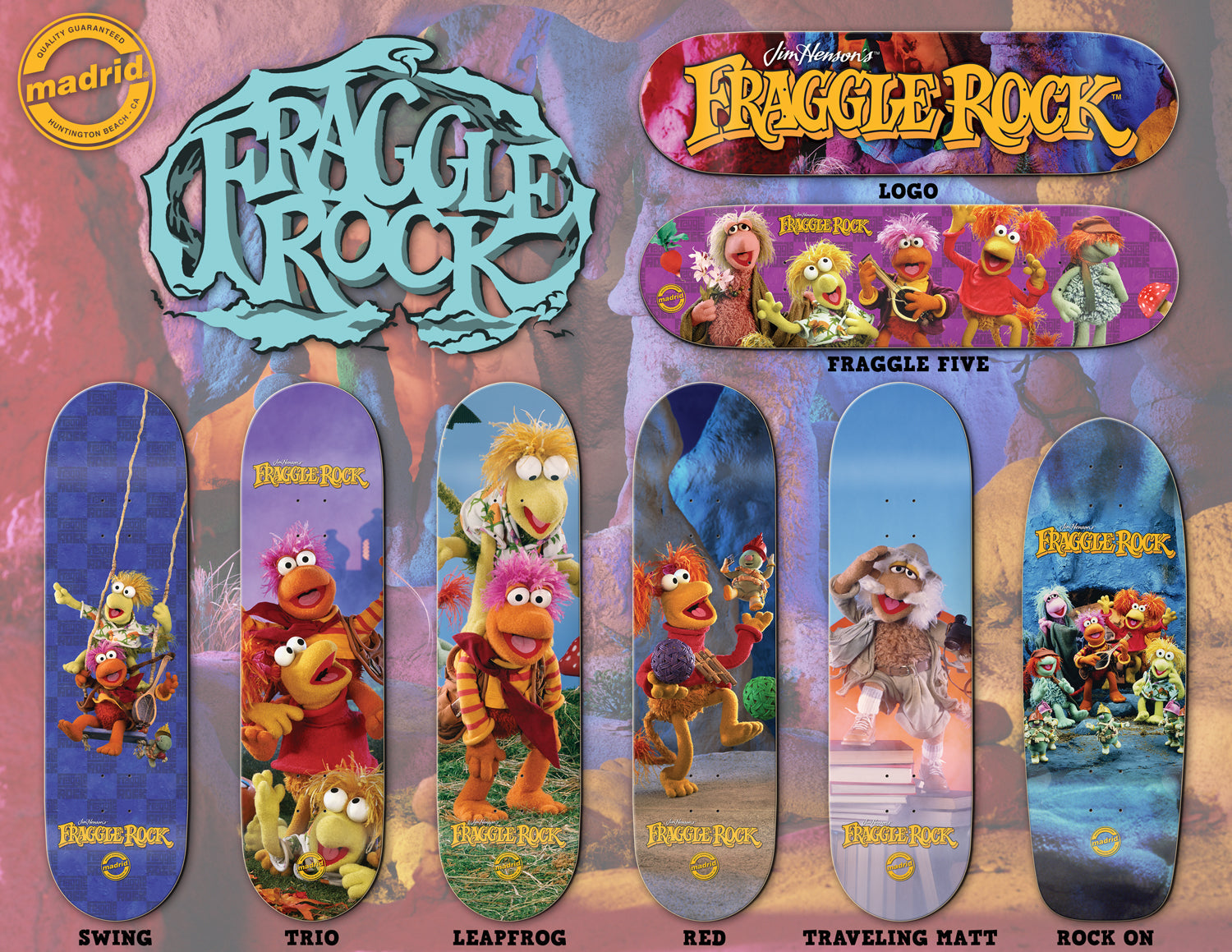 スケボー・デッキ・MADLID・新品・8サイズ・FRAGGLE ROCK Madrid x Fraggle Rock Skateboard Deck Set (8 boards included