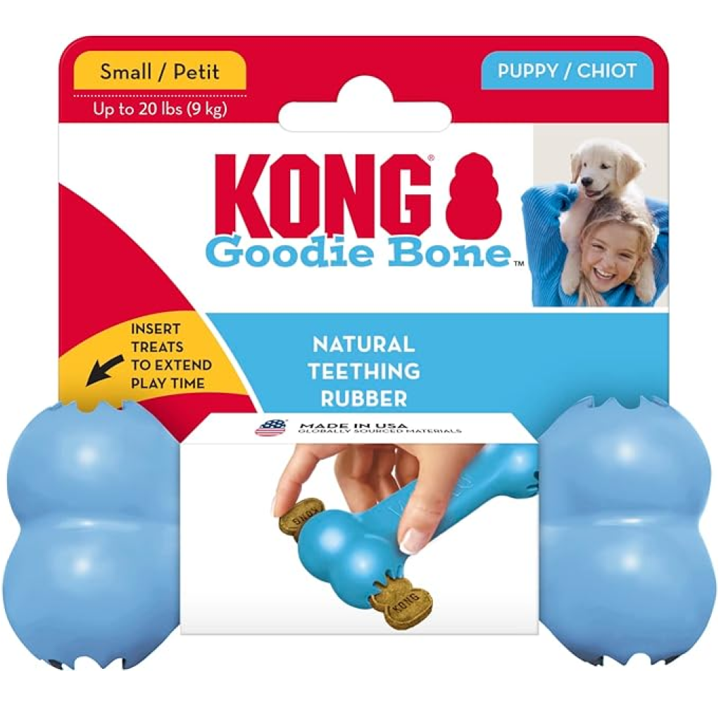 Kong Puppy Goodie Bone Chew Toy For Puppies- Small (assorted color)