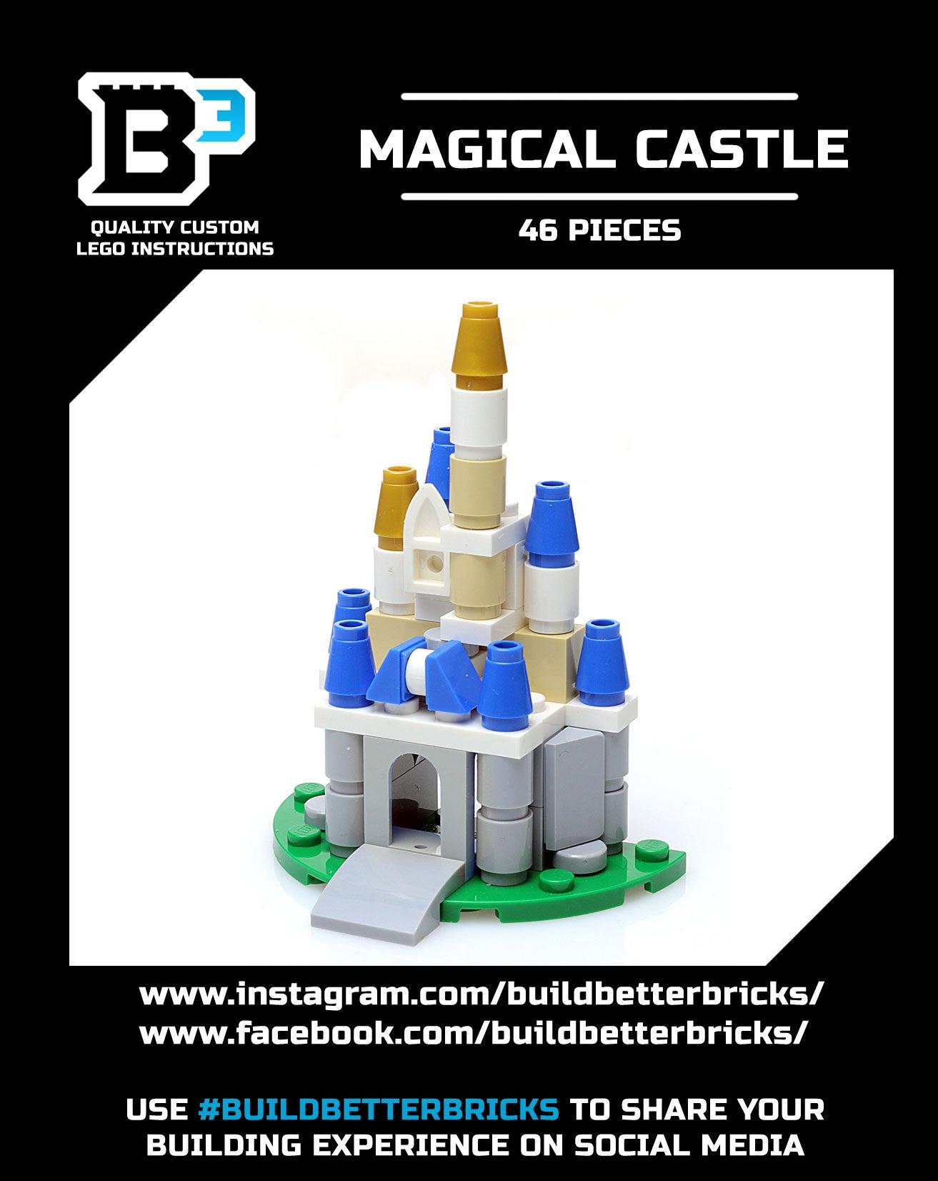 Custom Mini Magical Castle made using LEGO parts - B3 Customs