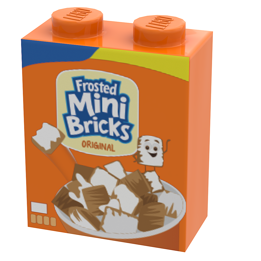 Frosted Mini Bricks Cereal - Custom Printed 1x2x2 Brick