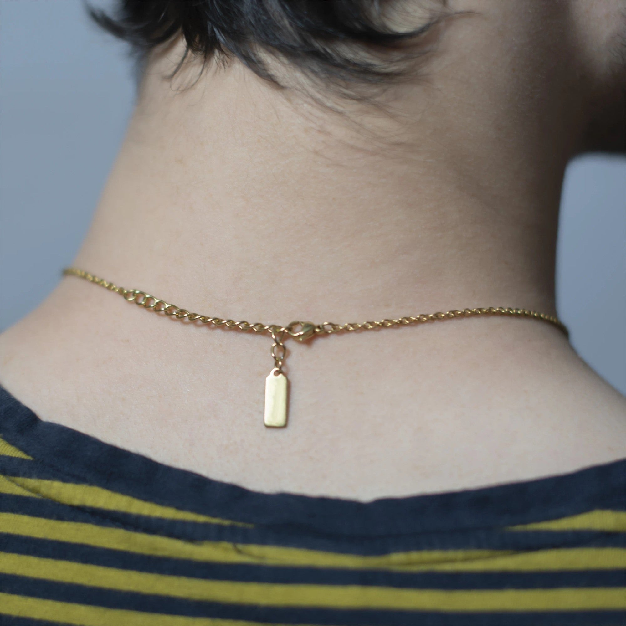 Fuck Fuckity Fuck Cut-out Rose Gold Bar Necklace