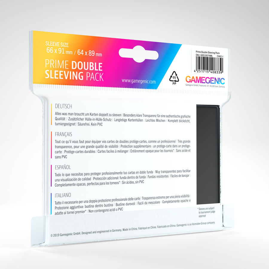 GameGenic Prime Card Sleeves: Double Sleeving Pack Black