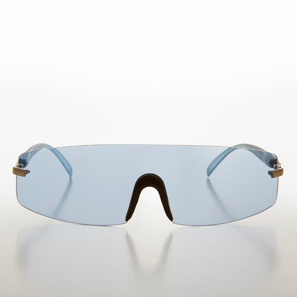 Y2K Rimless Shield Wrap Around Sunglass - Glitch