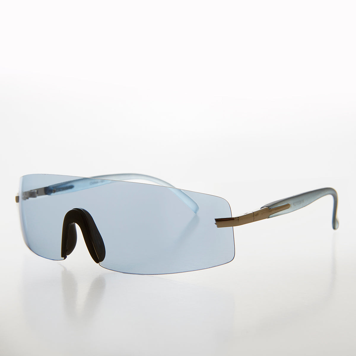 Y2K Rimless Shield Wrap Around Sunglass - Glitch