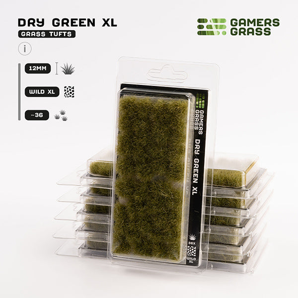Gamers Grass Tufts: Dry Green XL 12mm- Wild XL