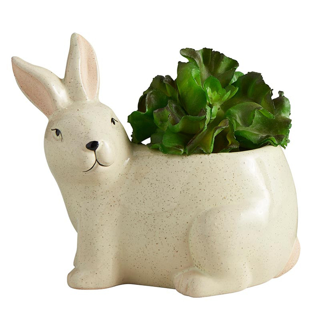 Green Rabbit Ceramic Planter | Cute Forest Bunny Shaped Succulents Flower Pot | 3" x 5"