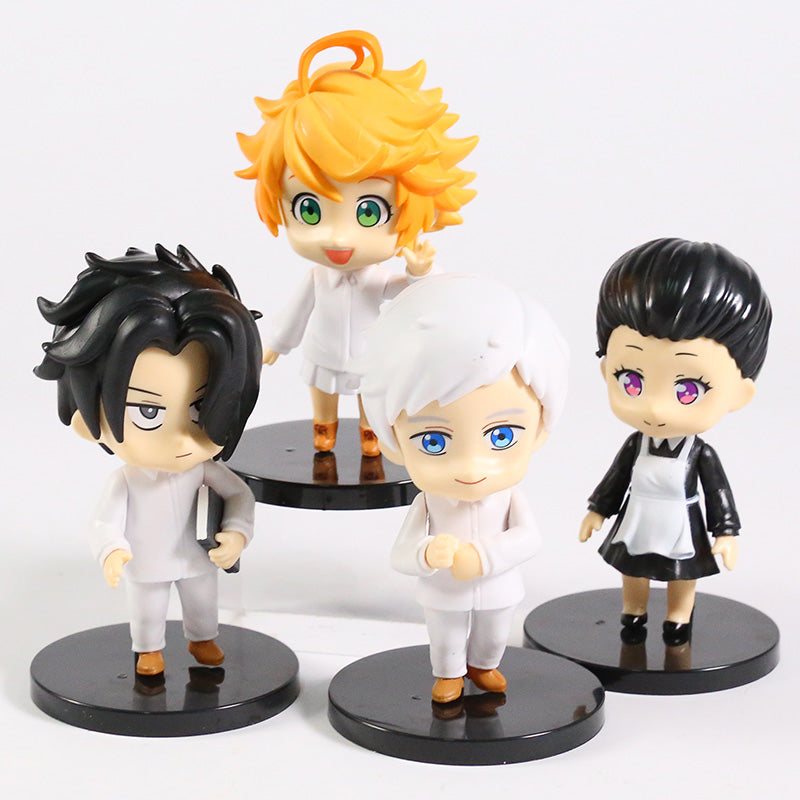 Anime The Promised Neverland PVC Toys 4 Piece Set