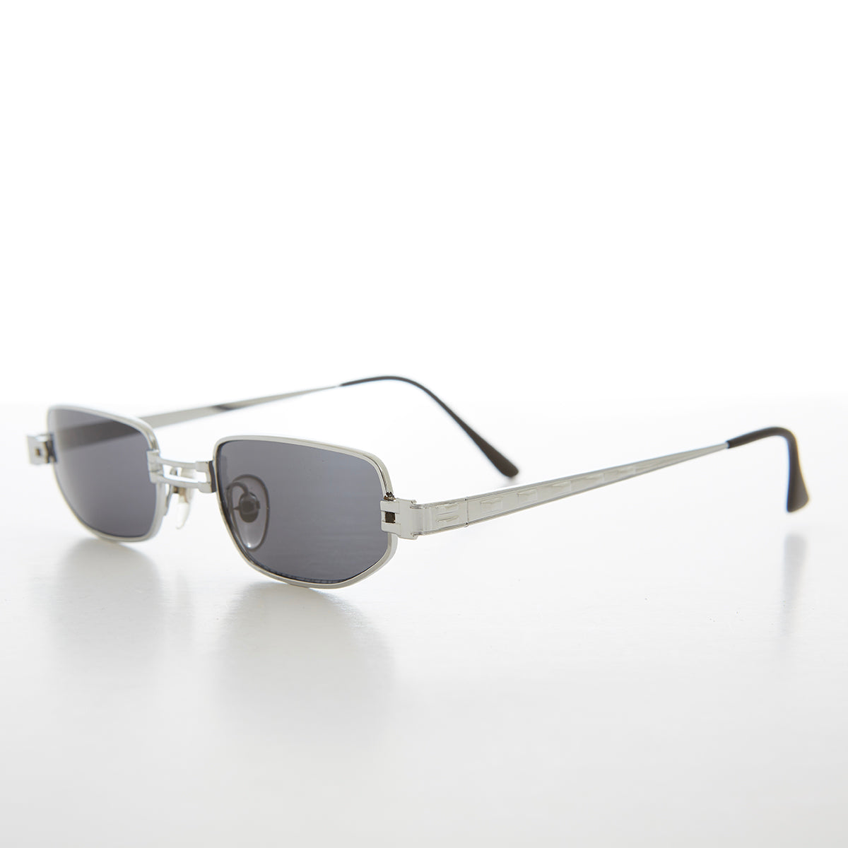 Small Rectangle Metal Punk Vintage Sunglasses - Hitch