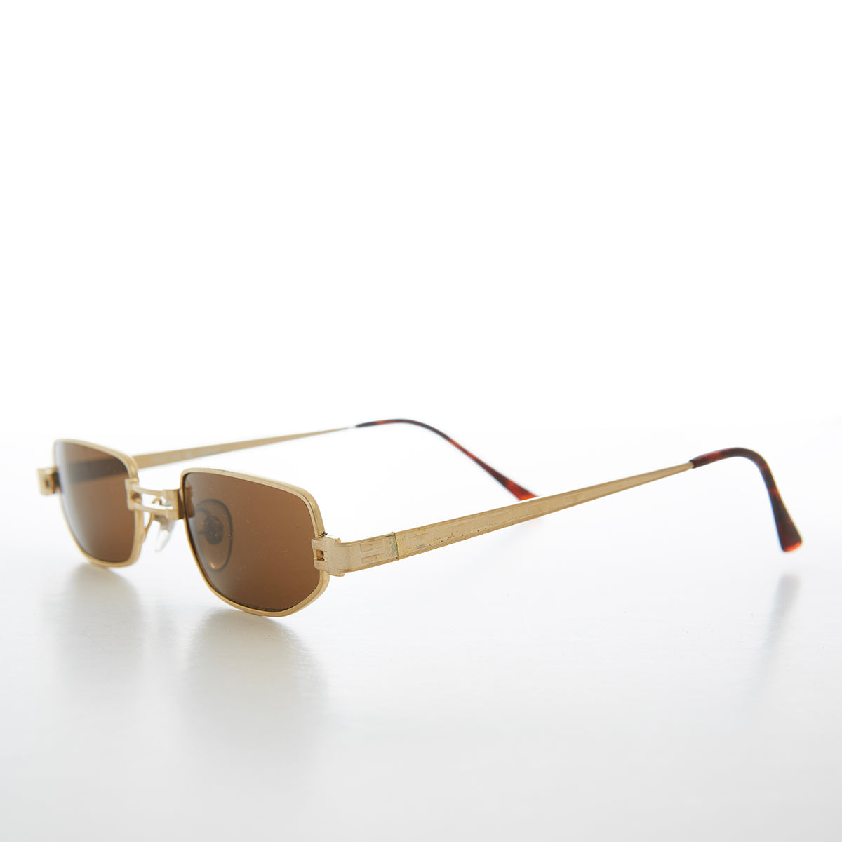 Small Rectangle Metal Punk Vintage Sunglasses - Hitch