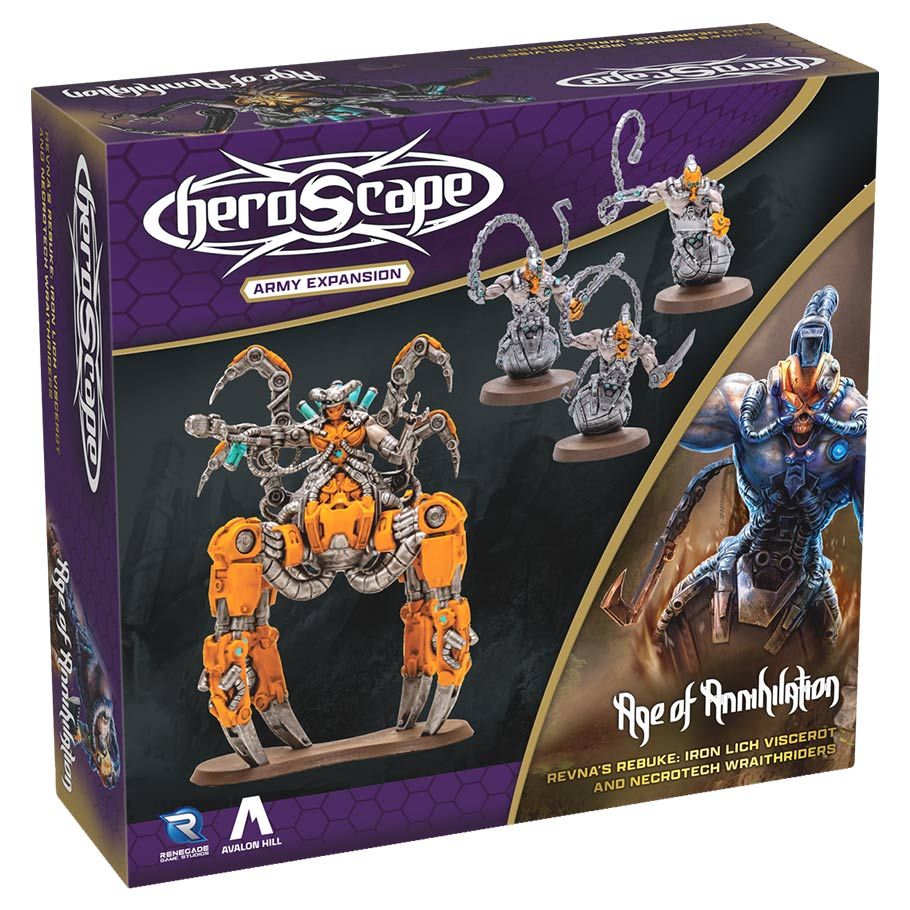 Heroscape: Revna’s Rebuke - Iron Lich Viscerot and Necrotech Wraithriders Army Expansion