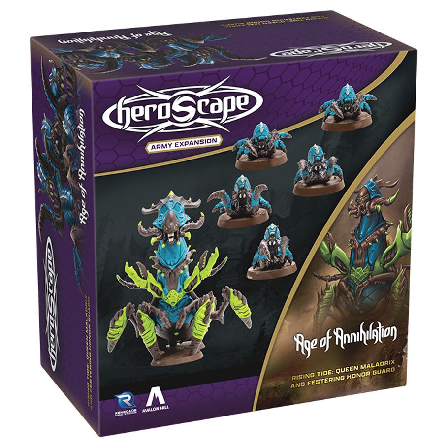 Heroscape: Rising Tide - Queen Maladrix and Festering Honor Guard Army Expansion