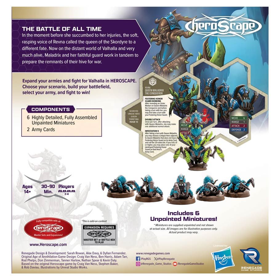Heroscape: Rising Tide - Queen Maladrix and Festering Honor Guard Army Expansion