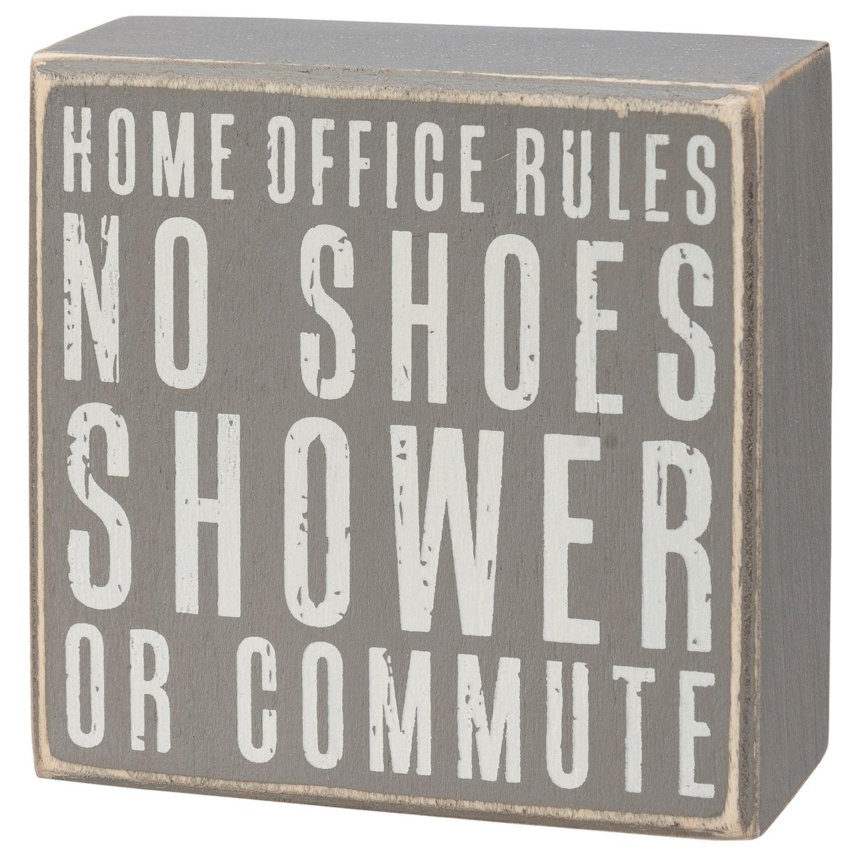 Home Office Gray Box Sign Set | Co-worker Gifts | 4" x 4"