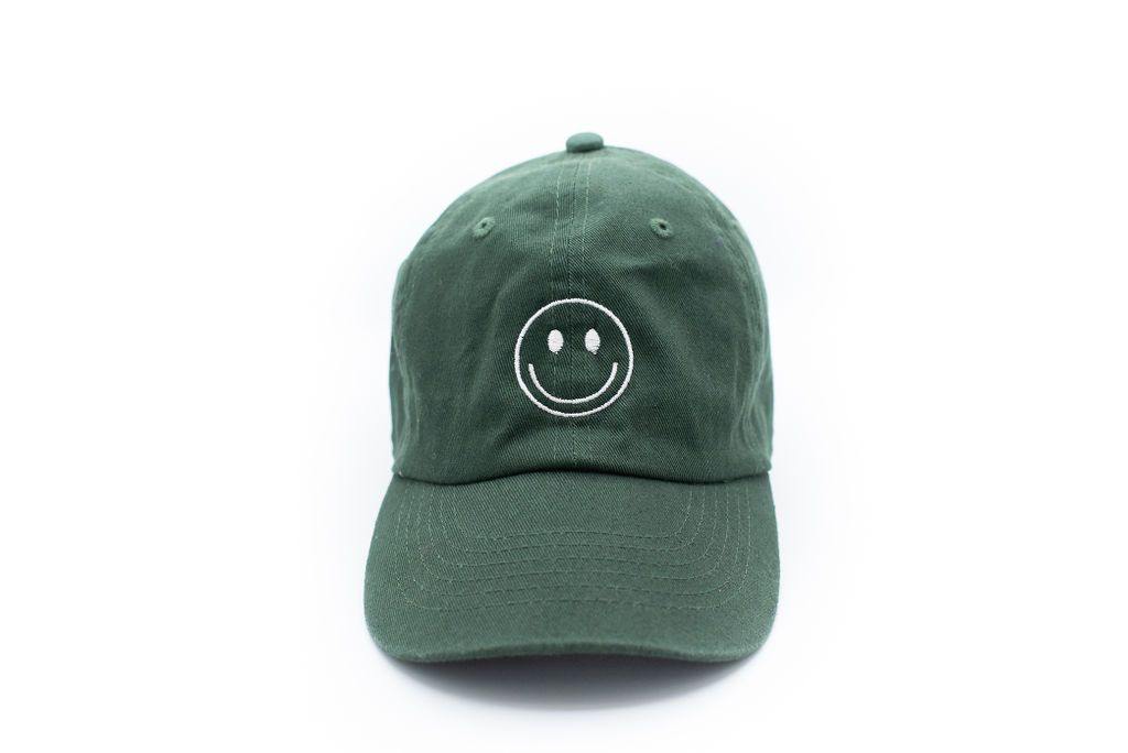 Hunter Green Smiley Face Hat