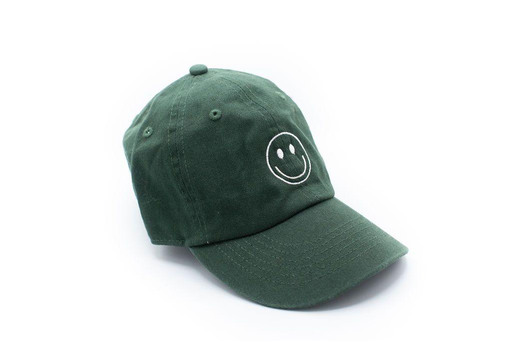 Hunter Green Smiley Face Hat