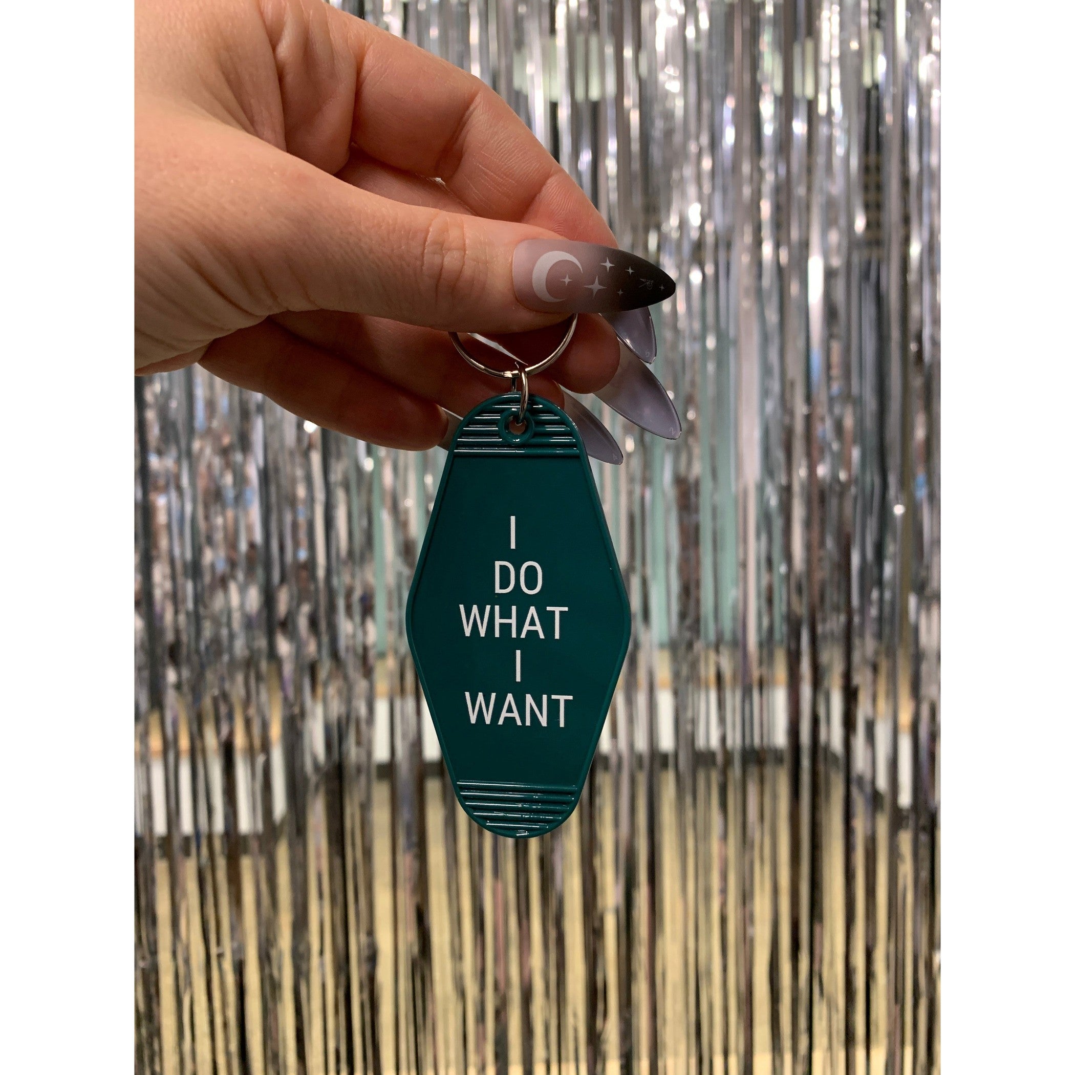 I Do What I Want Motel Style Keychain in Green