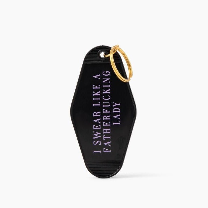 I Swear Like a Fatherfucking Lady Sweary Motel Keychain in Black