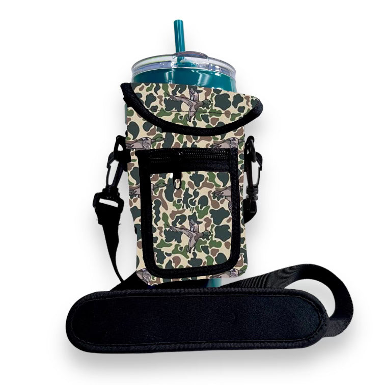 Green Duck Camo Wrap Around Drink Pocket