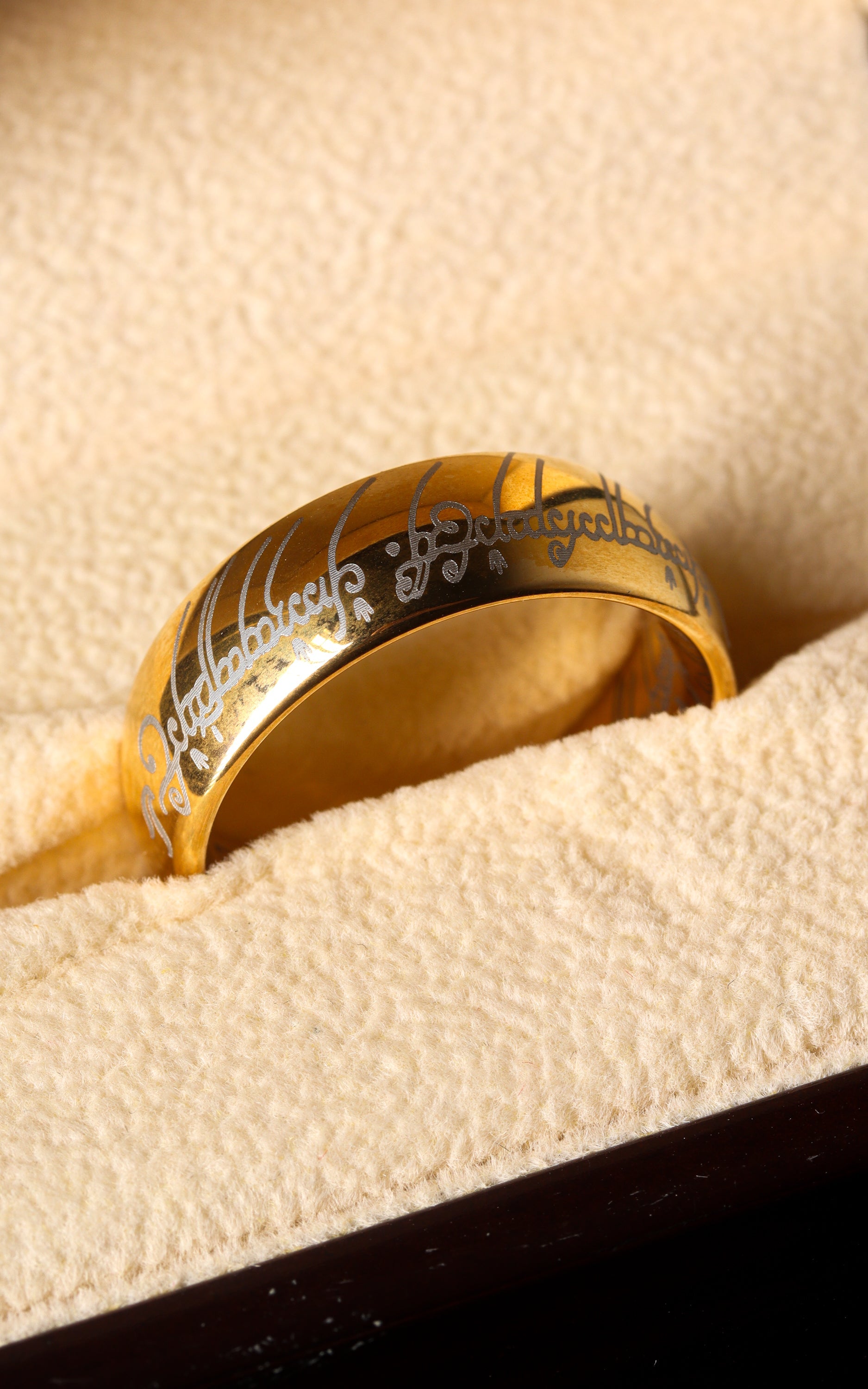 LOTR Lord Of The Rings Gold Plated Tungsten The One Engraved Sauron's Band - 4mm - 10mm