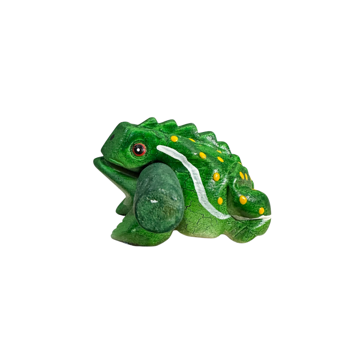 2" Wooden Musical Frog - Green Leaf Design (Percussion Instrument)