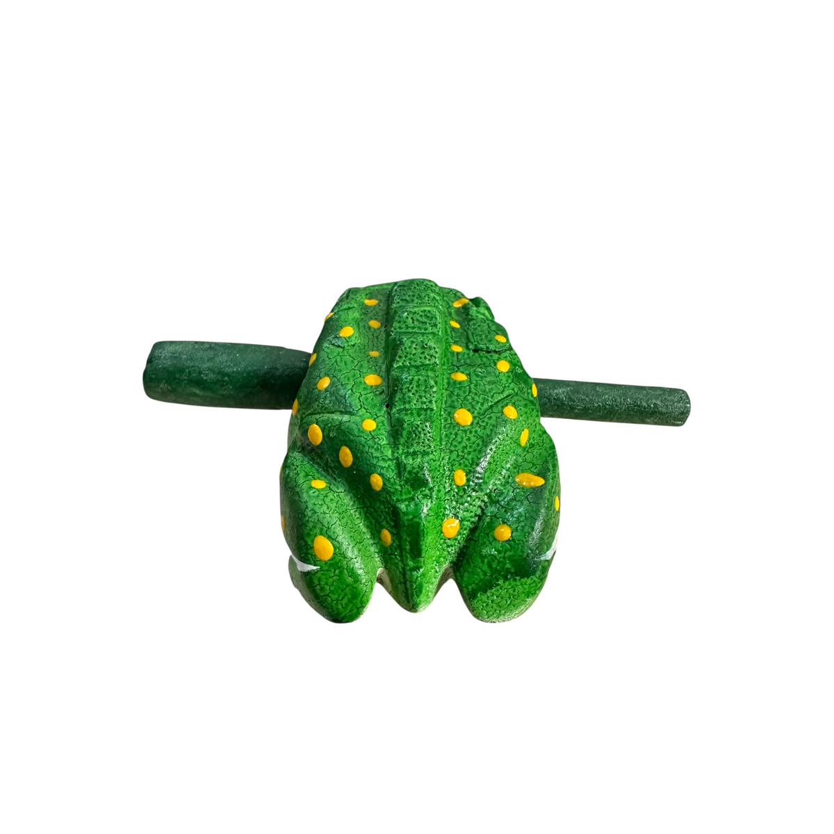 2" Wooden Musical Frog - Green Leaf Design (Percussion Instrument)