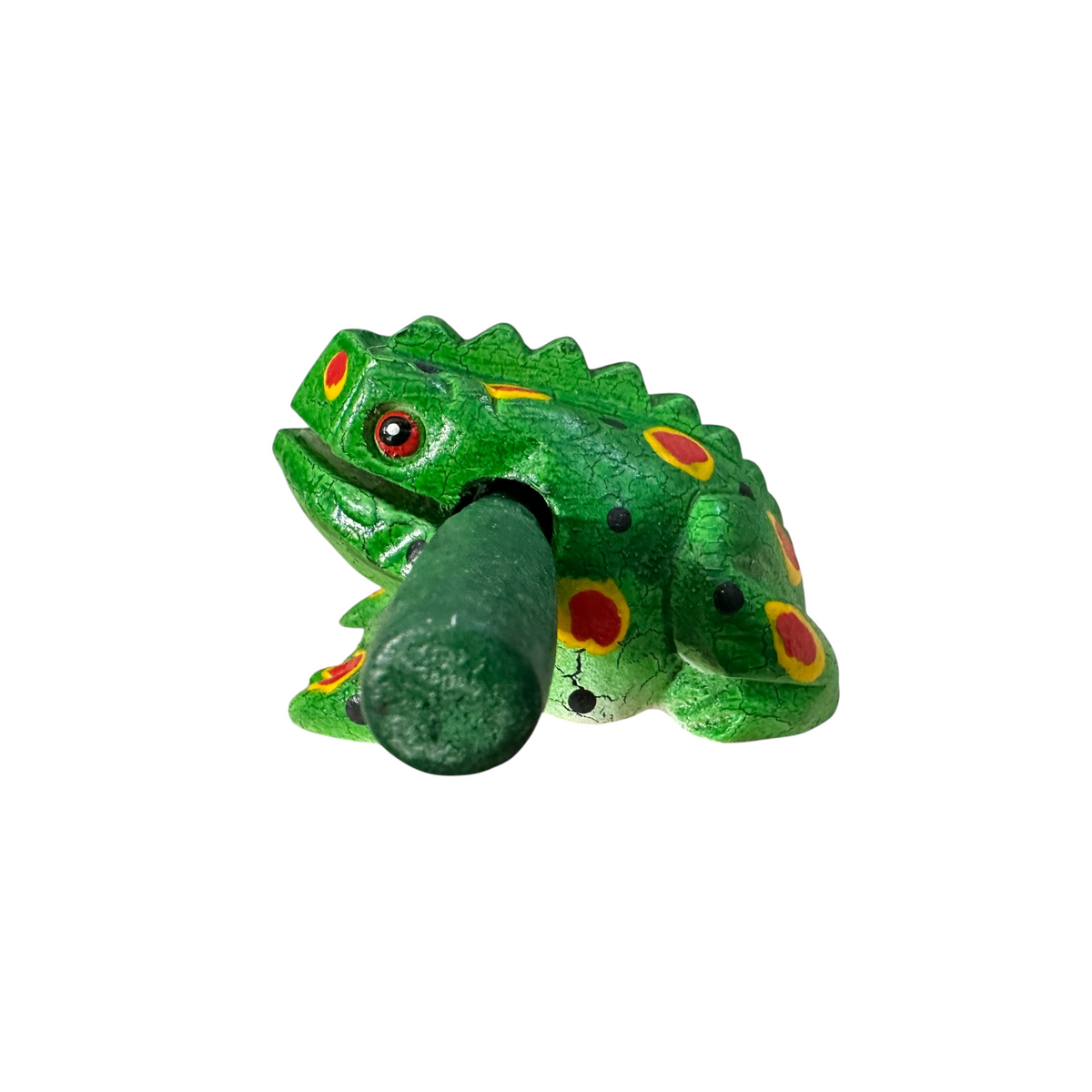 2" Wooden Musical Frog - Green Spring Design (Percussion Instrument)