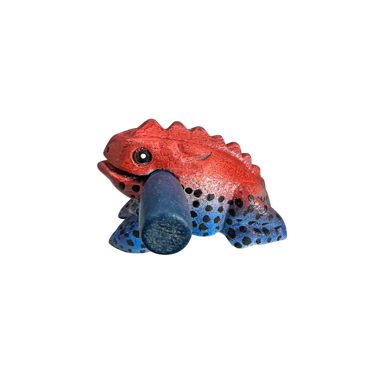 2" Wooden Musical Frog - Red Dart Design (Percussion Instrument)
