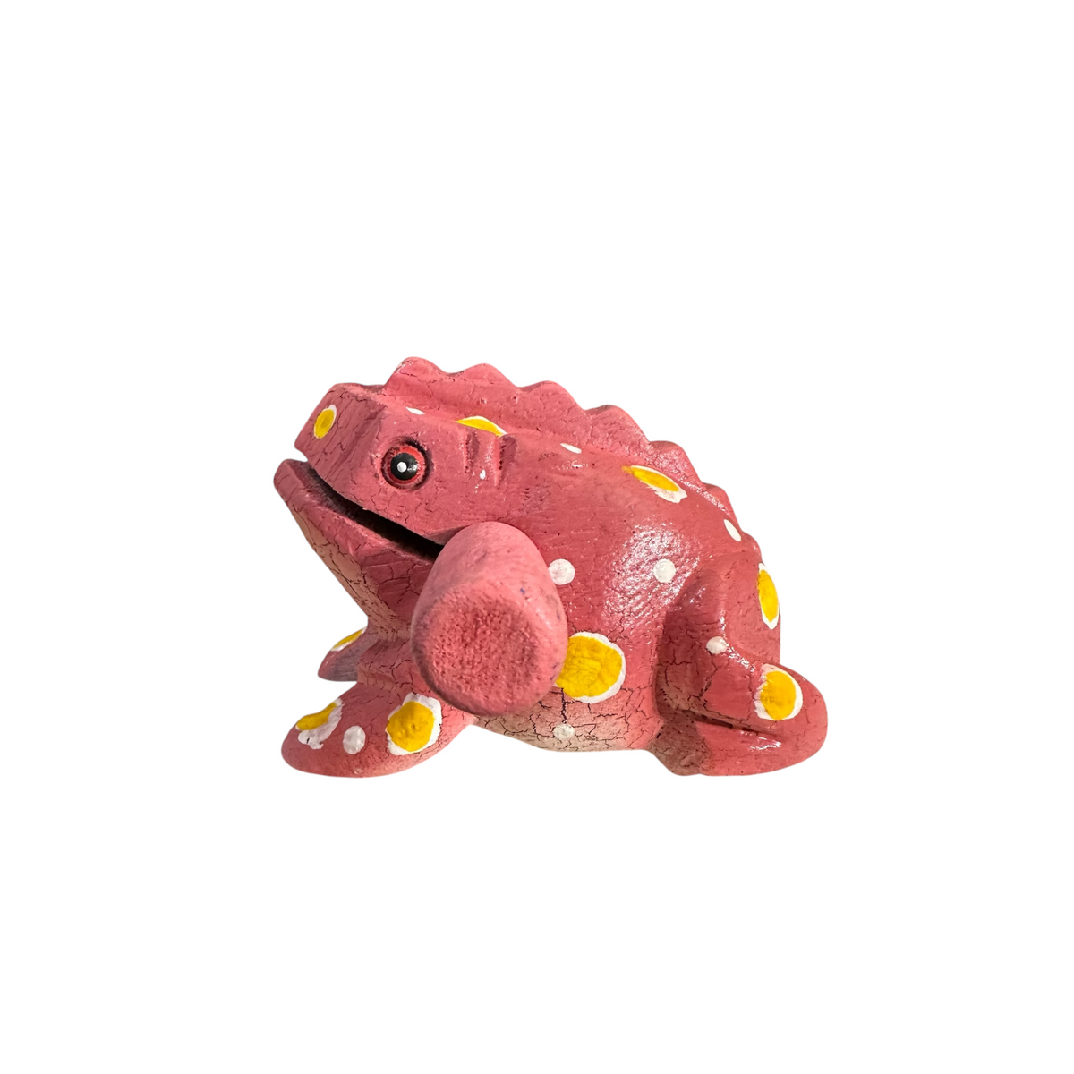 3" Wooden Musical Frog - Pink Design (Percussion Instrument)