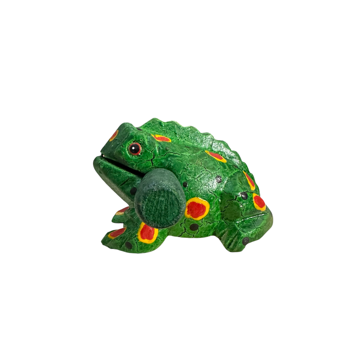 3" Wooden Musical Frog - Green Spring Design (Percussion Instrument)