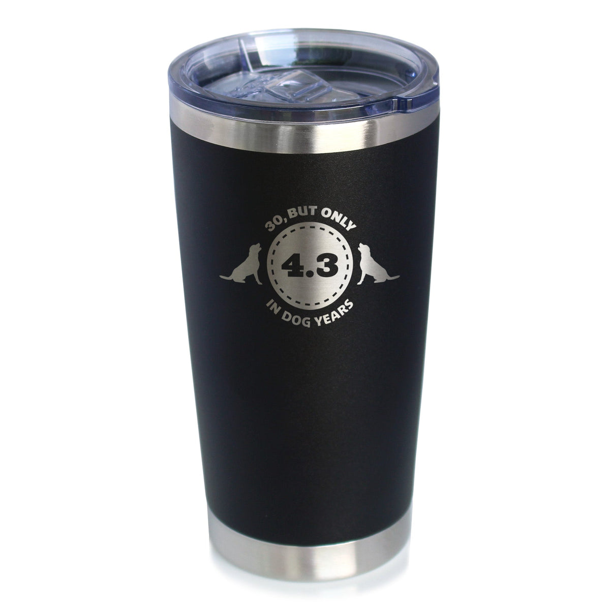 30th Birthday Dog Years - Insulated Coffee Tumbler Cup with Sliding Lid - Stainless Steel Insulated Mug - Funny Bday Gifts for Dog Lovers