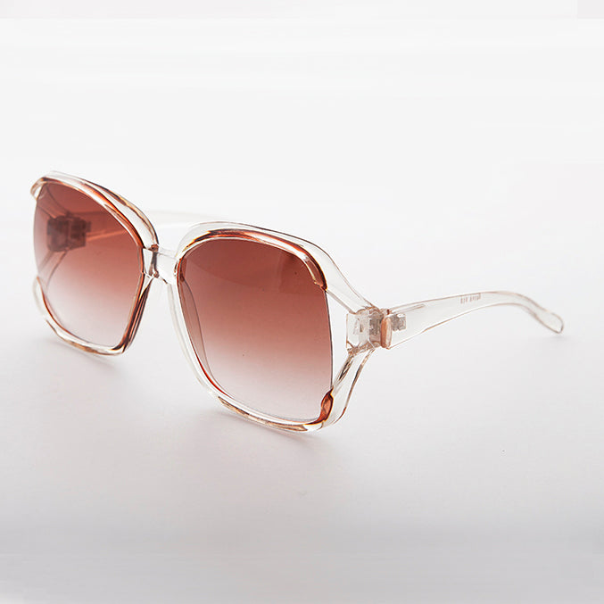 Oversized Square Clear Frame Vintage Sunglasses - Ibiza 1