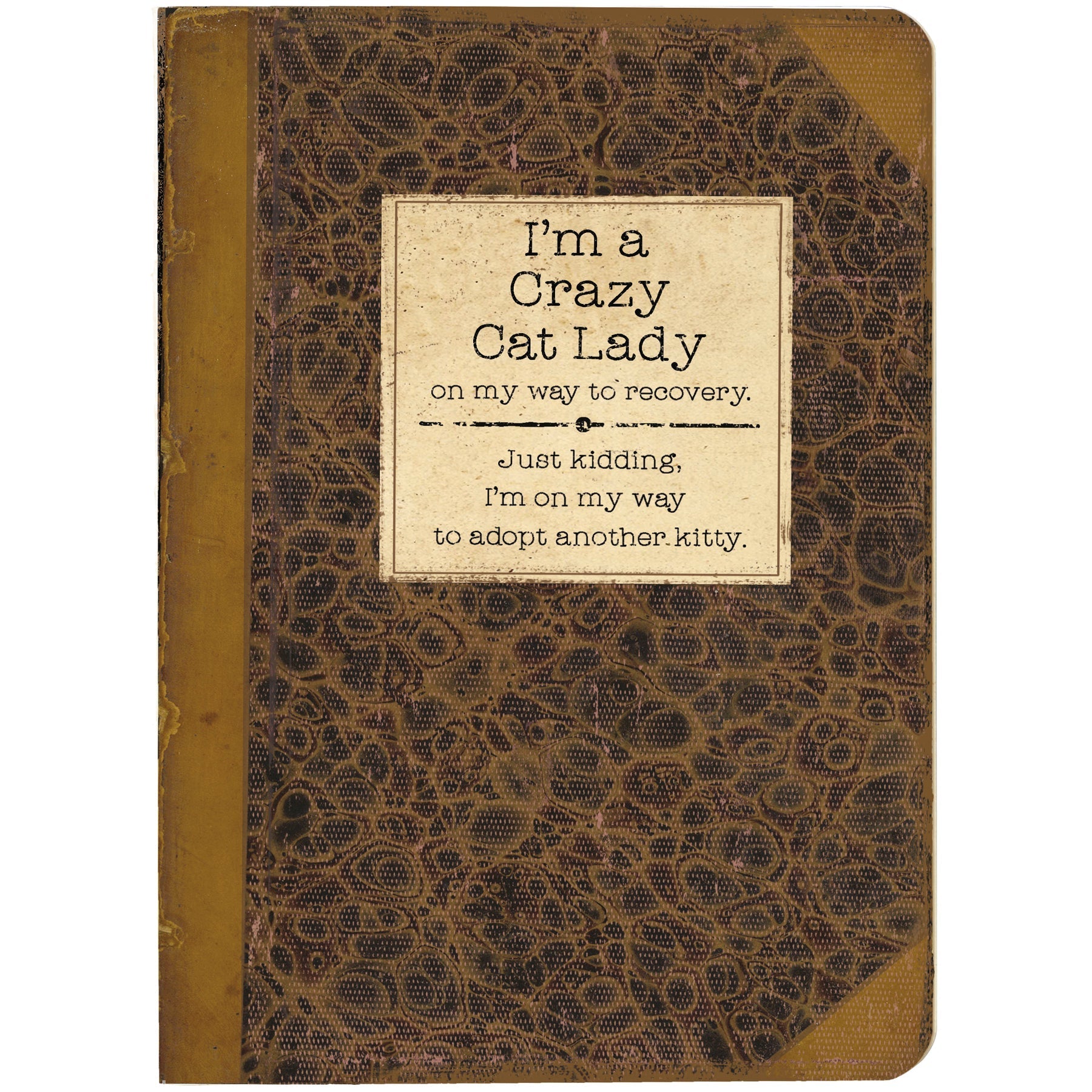 I'm A Crazy Cat Lady On My Way To Recovery Journal  | Vintage Book Designs Notebook