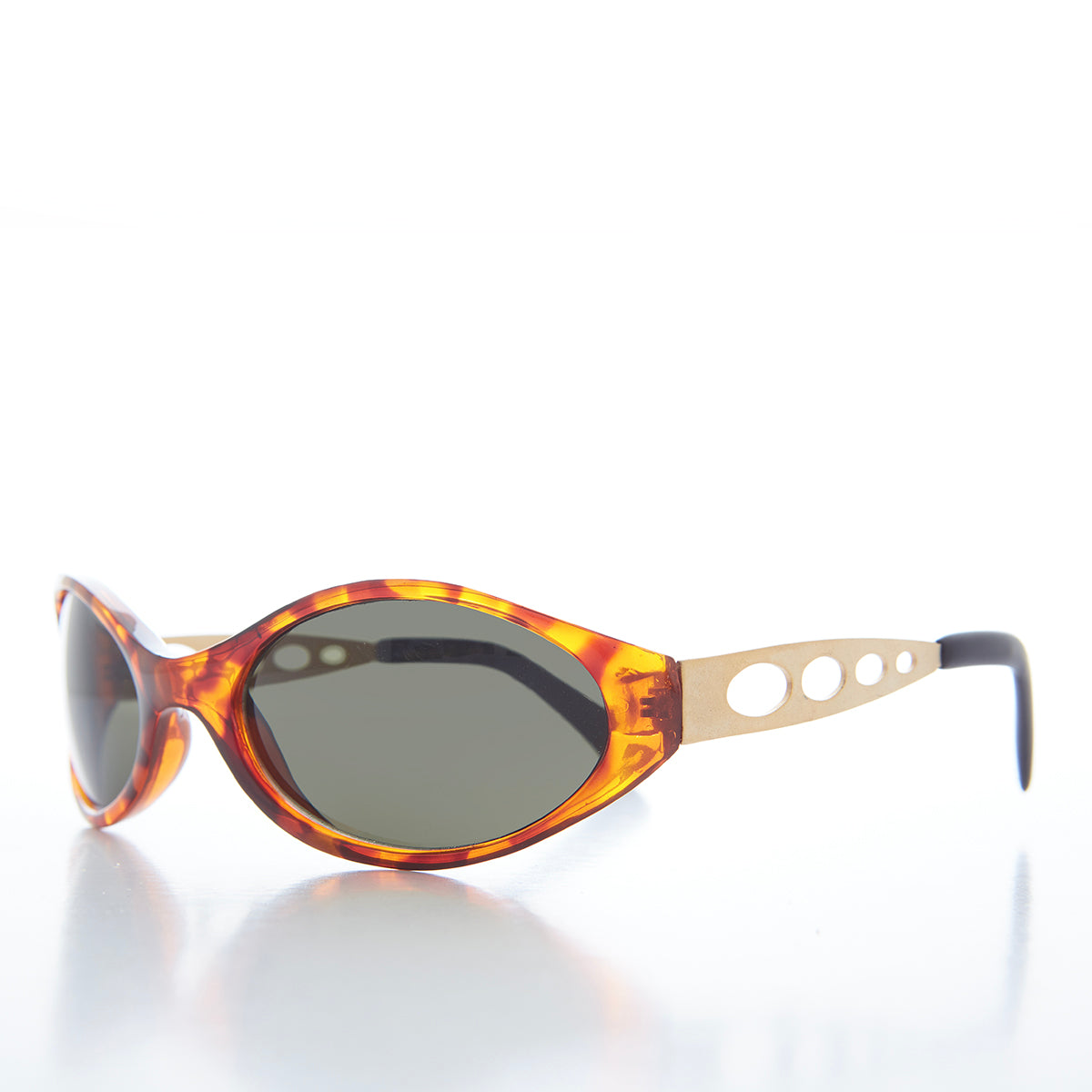 Large Oval Wrap Around Vintage Sunglasses - Jacque