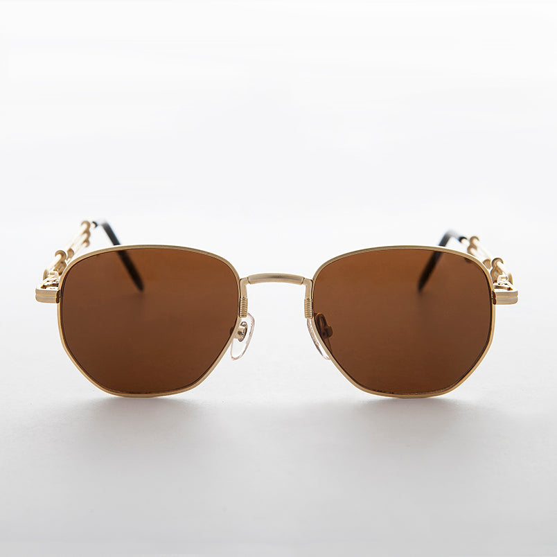 Square Steampunk Vintage Sunglass with Industrial temples - Jagger