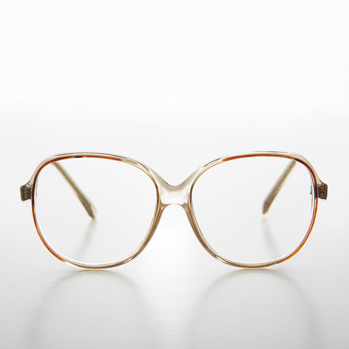 Clear Retro Reading Glasses with Color Accent - Jess