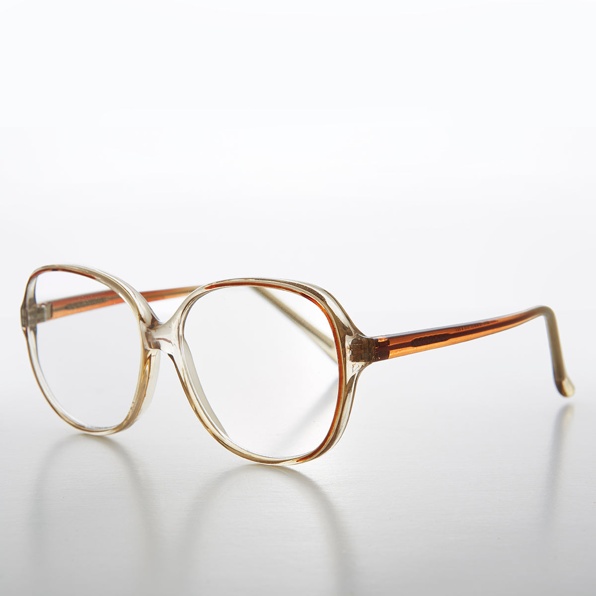 Clear Retro Reading Glasses with Color Accent - Jess