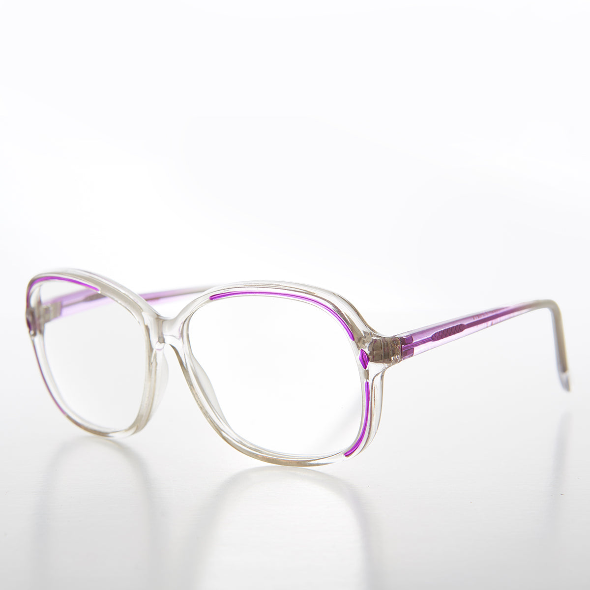 Clear Women's Retro Reading Glasses with Color Accents - Kara