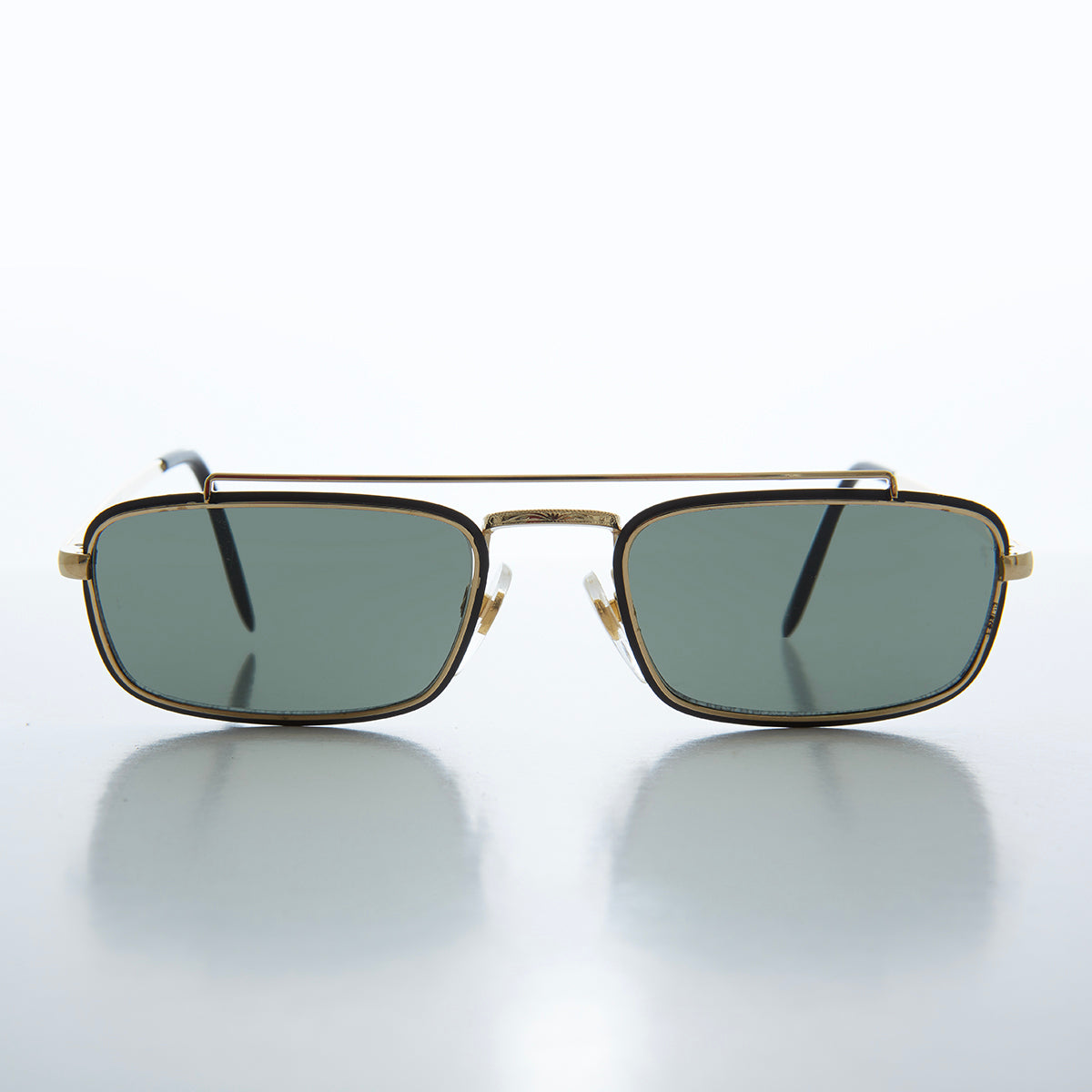 Gold Rectangular Vintage Aviator Sunglasses - Kirby