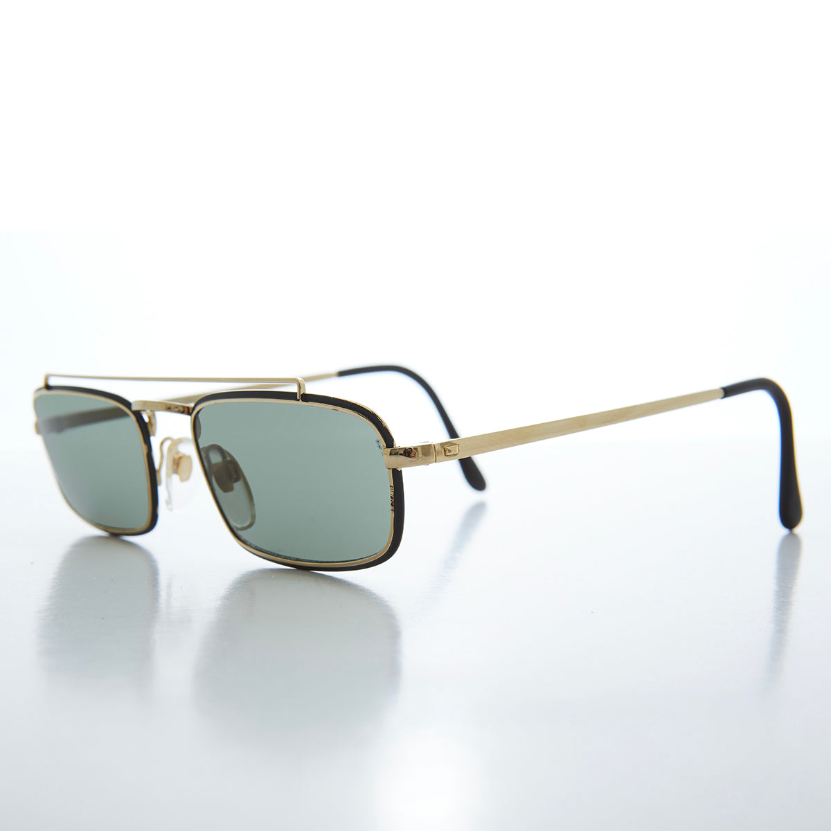 Gold Rectangular Vintage Aviator Sunglasses - Kirby