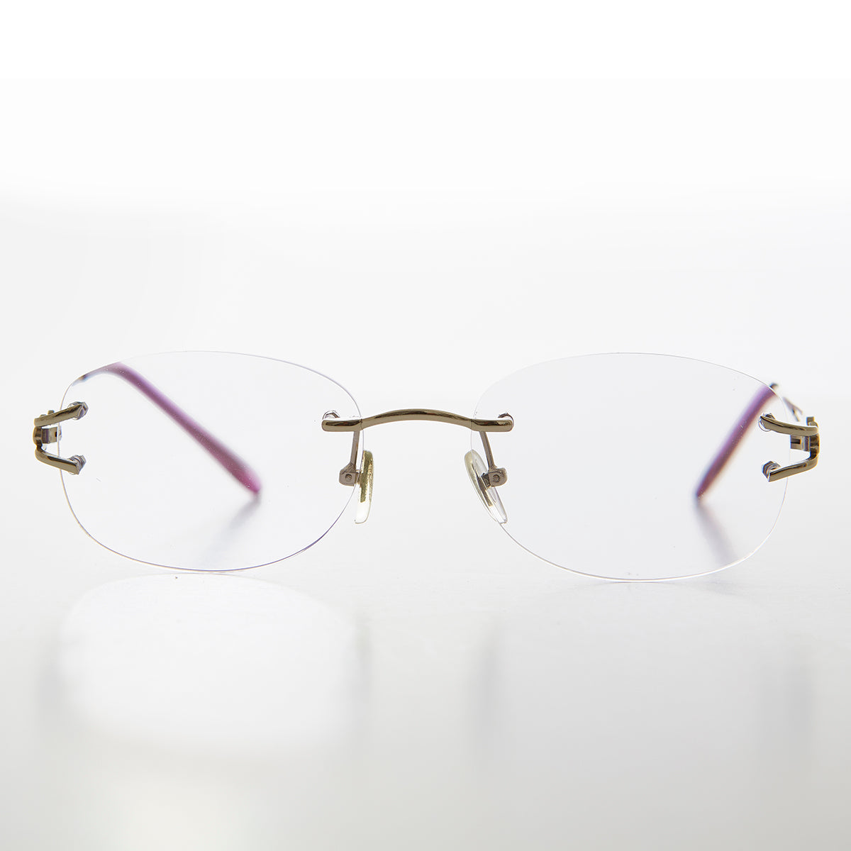 Oval Rimless Colored Lens Lightweight Reading Glasses - Leona